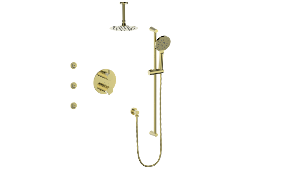 Vogt Wörgl 3-Way Thermostatic Shower System With Body Jets & Rough-In Valve - SET.WL.320.810