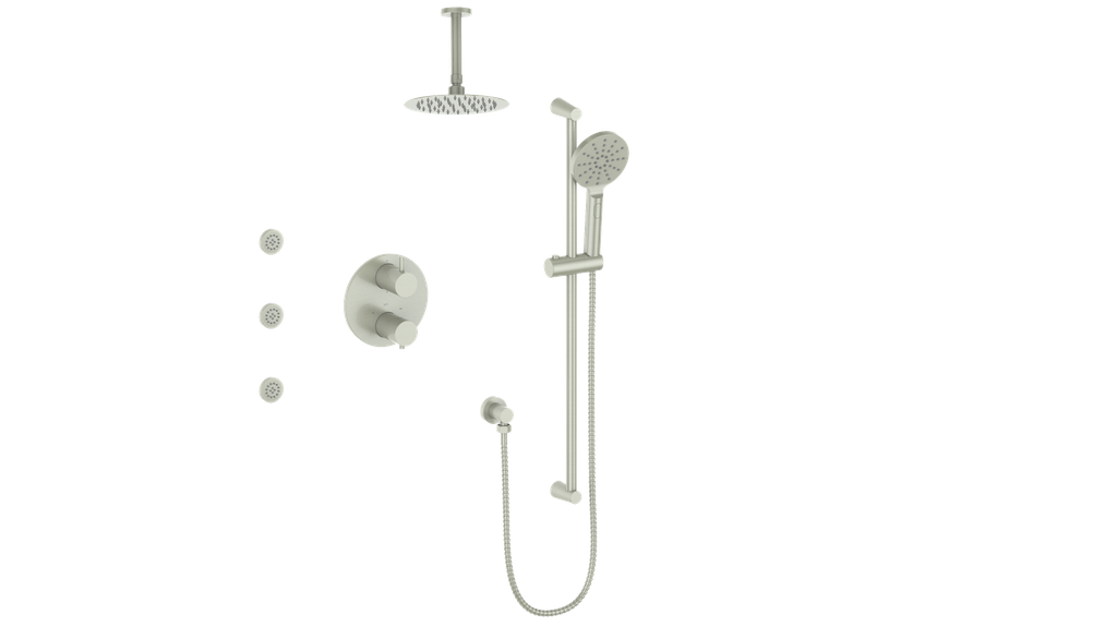 Vogt Wörgl 3-Way Thermostatic Shower System With Body Jets & Rough-In Valve - SET.WL.320.810