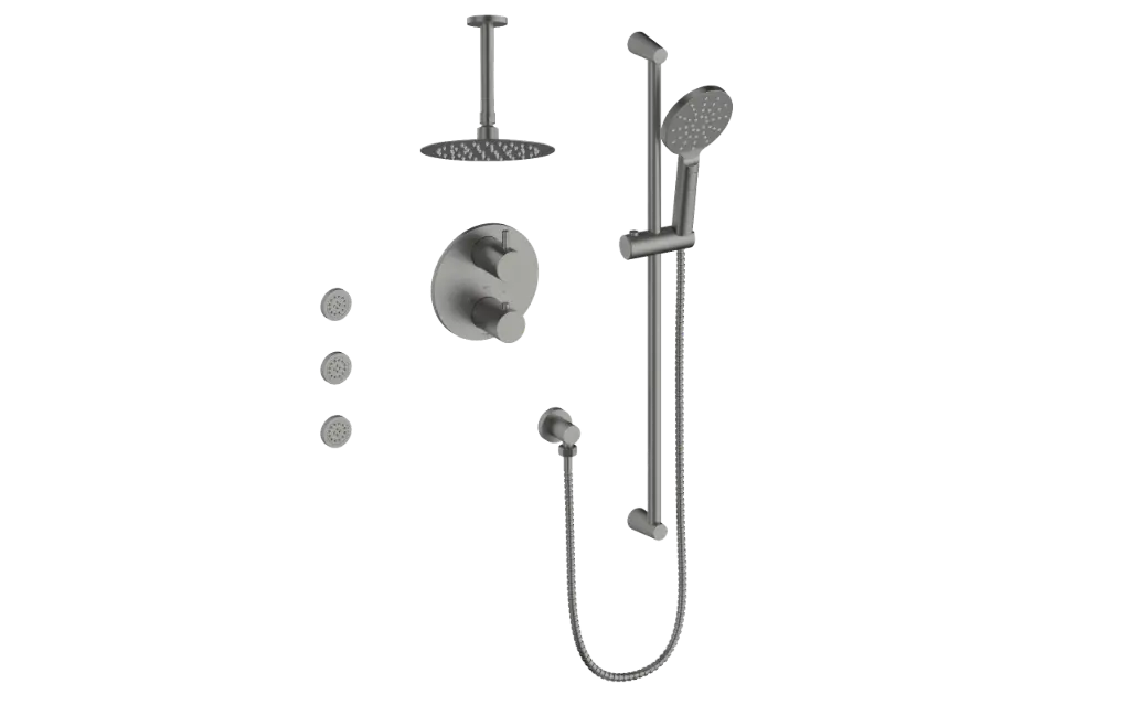 Vogt Wörgl 3-Way Thermostatic Shower System With Body Jets & Rough-In Valve - SET.WL.320.810