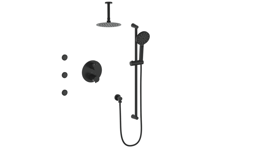 Vogt Wörgl 3-Way Thermostatic Shower System With Body Jets & Rough-In Valve - SET.WL.320.810