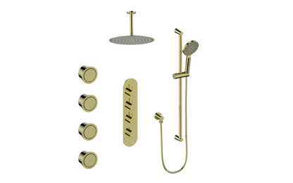 Vogt Wörgl 3⁄4” High-Flow Thermostatic Shower System With Body Jets - SET.WL.350.930