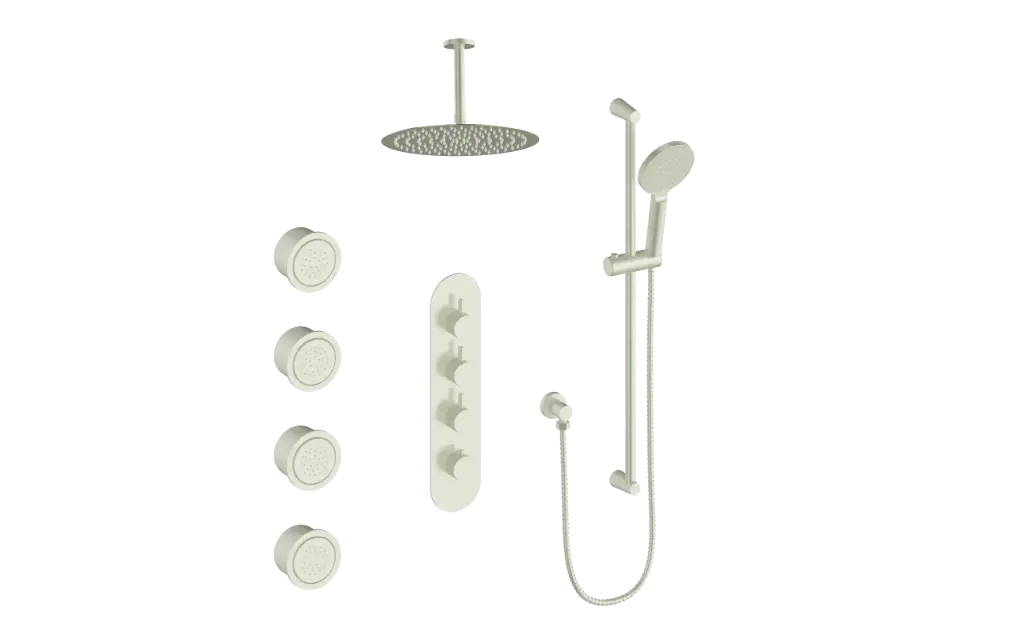 Vogt Wörgl 3⁄4” High-Flow Thermostatic Shower System With Body Jets - SET.WL.350.930