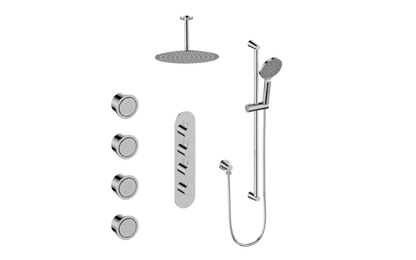 Vogt Wörgl 3⁄4” High-Flow Thermostatic Shower System With Body Jets - SET.WL.350.930