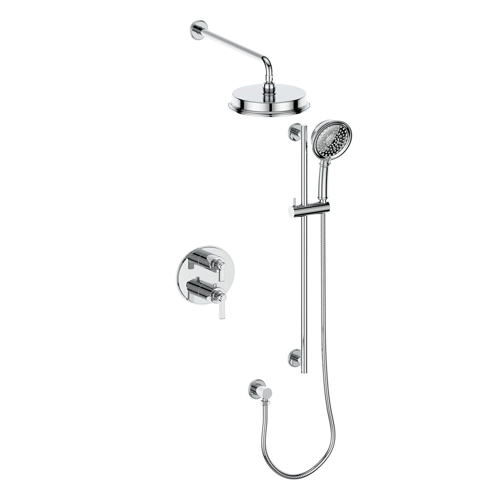 Vogt Zehn 2-Way Thermostatic Shower System in Polished Chrome – SET.Z1.220.210.CC