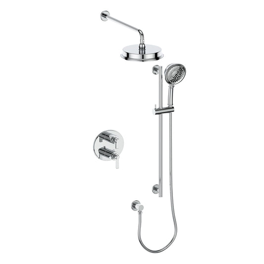 Vogt Zehn 2-Way Thermostatic Shower System in Polished Chrome – SET.Z1.220.210.CC