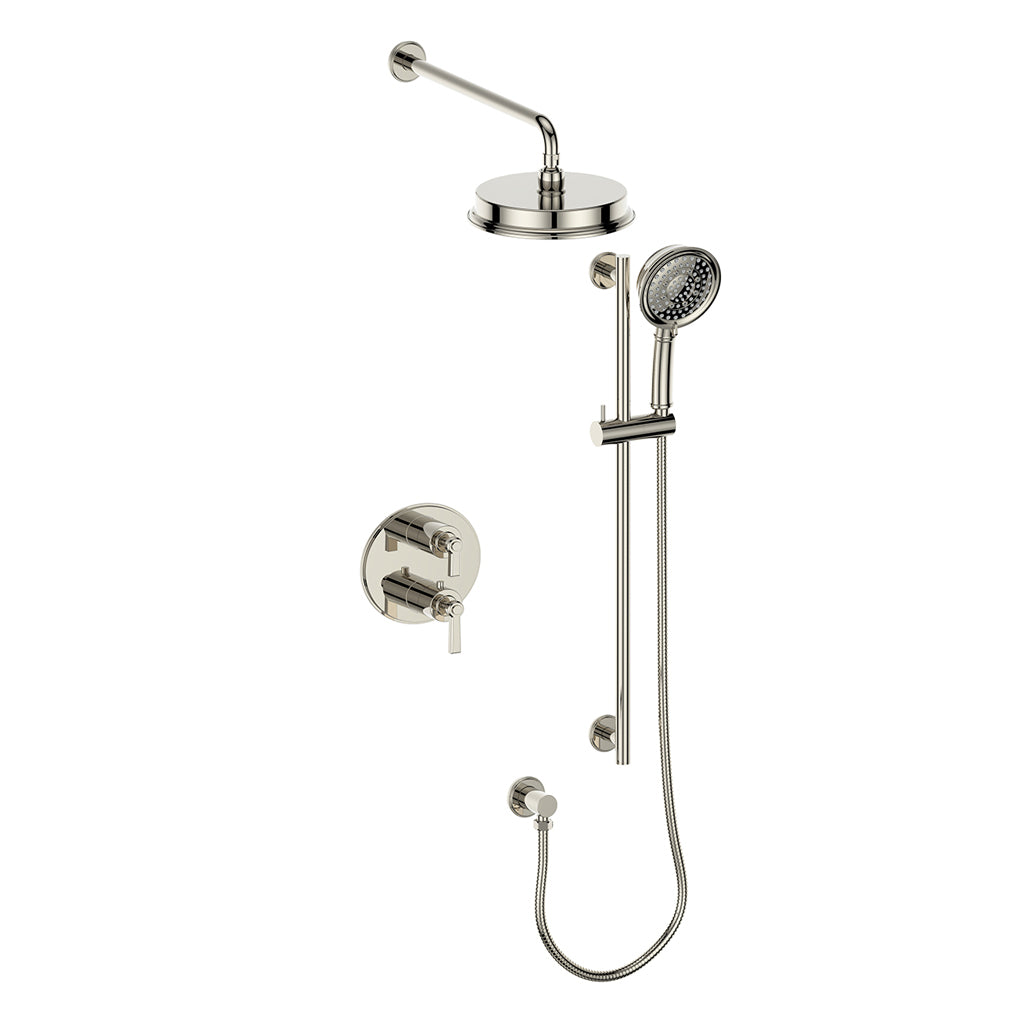 Vogt Zehn 2-Way Thermostatic Shower System in Polished Nickel – SET.Z1.220.210.PN