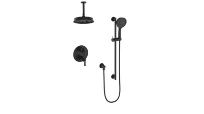 Vogt Zehn 2-Way Thermostatic Shower System with 6" Ceiling Arm in Matte Black – SET.Z1.220.216.MB