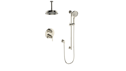 Vogt Zehn 2-Way Thermostatic Shower System with 6" Ceiling Arm in Polished Nickel – SET.Z1.220.216.PN