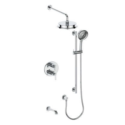 Vogt Zehn 3-Way Thermostatic Shower System, Lever Handle - Polished Chrome (SET.Z1.320.310.CC)