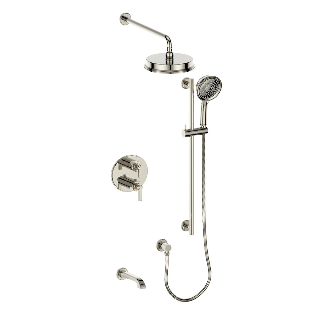 Vogt Zehn 3-Way Thermostatic Shower System, Lever Handle - Polished Nickel (SET.Z1.320.310.PN)