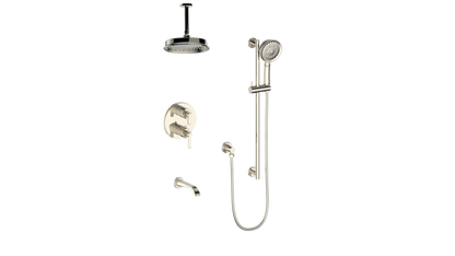 Vogt Zehn 3-Way Thermostatic Shower System with 6" Ceiling Arm, Lever Handle - Polished Nickel (SET.Z1.320.316.PN)