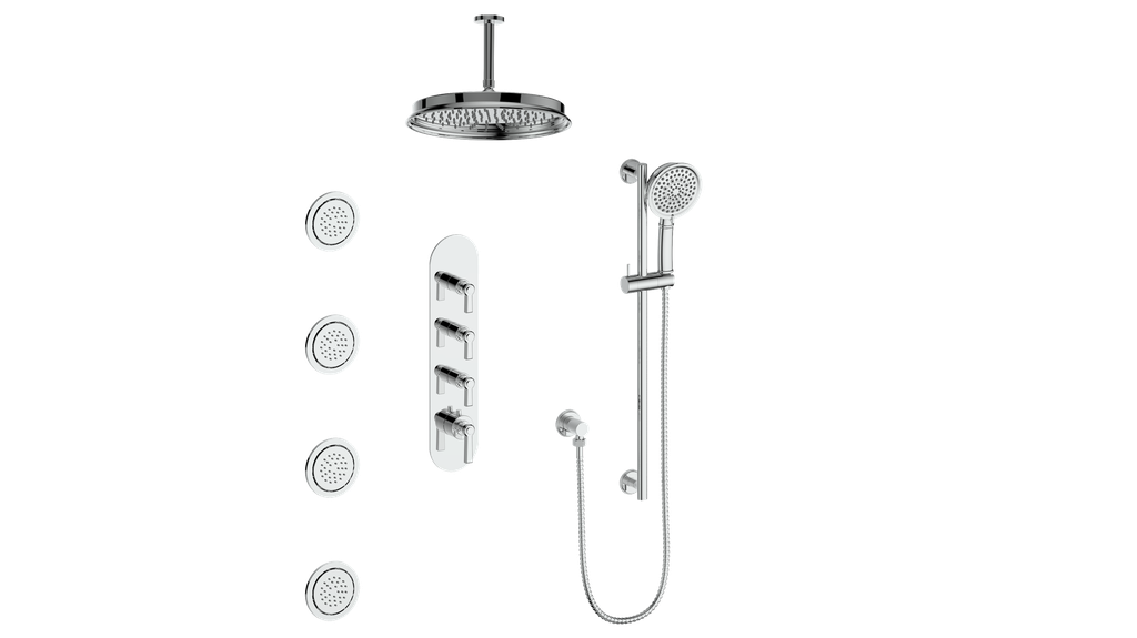 Vogt Zehn 3/4" High-Flow Thermostatic Shower System, Lever Handle - Polished Chrome (SET.Z1.350.936.CC)