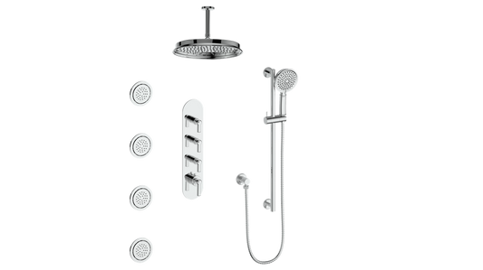 Vogt Zehn 3/4" High-Flow Thermostatic Shower System, Lever Handle - Polished Chrome (SET.Z1.350.936.CC)