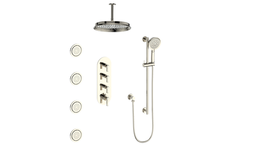 Vogt Zehn 3/4" High-Flow Thermostatic Shower System, Lever Handle - Polished Nickel (SET.Z1.350.936.PN)