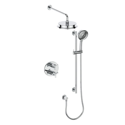 Vogt Zehn 2-Way Thermostatic Shower System in Polished Chrome – SET.Z3.220.210.CC