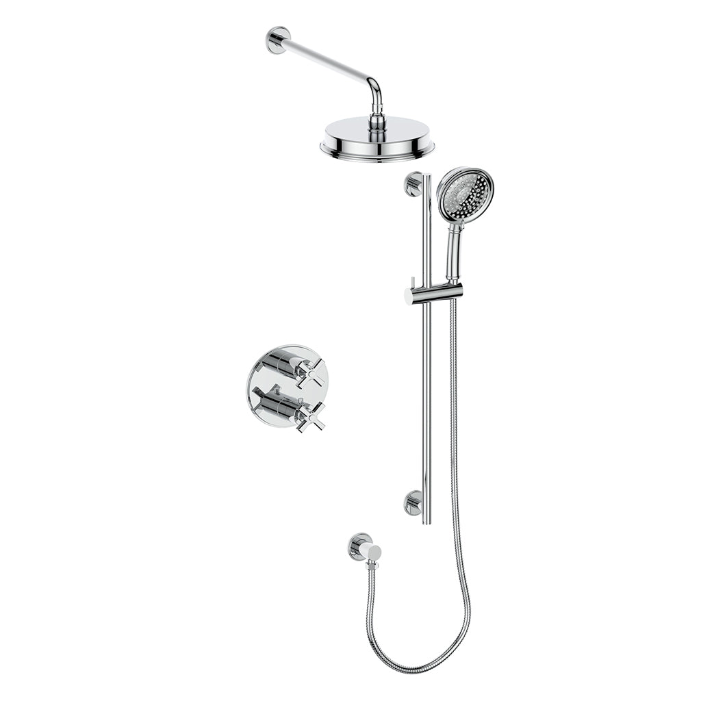 Vogt Zehn 2-Way Thermostatic Shower System in Polished Chrome – SET.Z4.220.210.CC