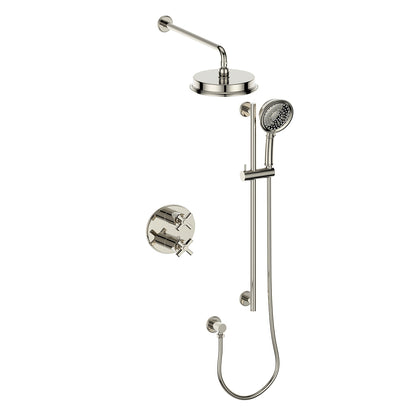 Vogt Zehn 2-Way Thermostatic Shower System in Polished Nickel – SET.Z4.220.210.PN
