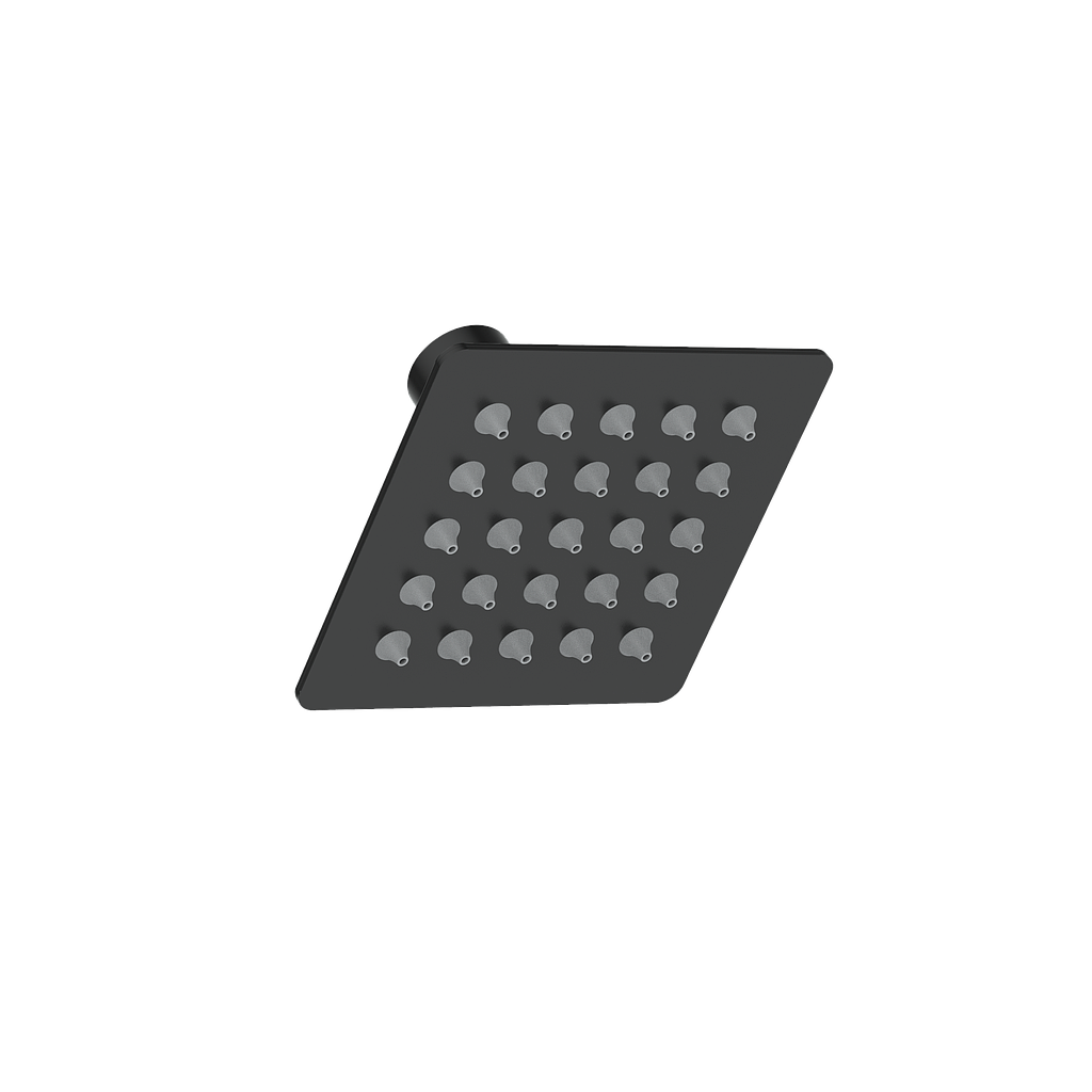 Vogt 4 inch Square Stainless Steel Rain Shower Head SH.01.0404 in Matte Black