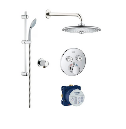 Grohe Rainshower Smartcontrol Euphoria Thermostatic Dual Function Shower Kit, 7.0 GPM