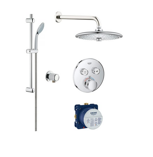 Grohe Rainshower Smartcontrol Euphoria Thermostatic Dual Function Shower Kit, 7.0 GPM