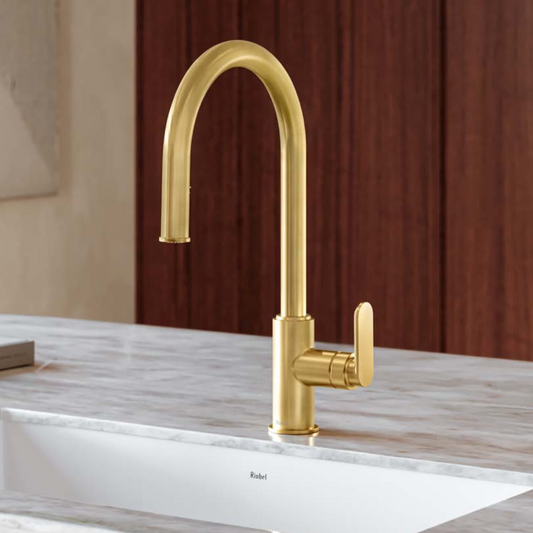 Riobel Arca Pull-Down Touchless Kitchen Faucet With C-Spout Dual Spray 1.5 GPM