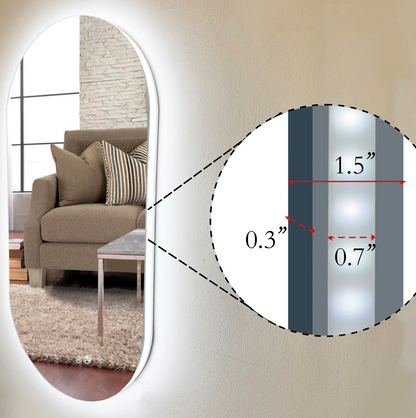 Kodaen Moderno Runway Style Backlit Frameless Bathroom Led Mirror