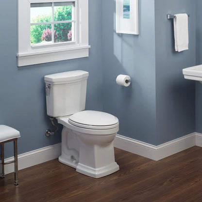 TOTO Promenade II Two-Piece Elongated Toilet 1.28 GPF, Universal Height, Less Seat Right-Hand Trip Lever