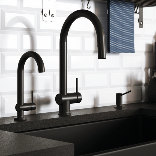 Riobel Azure Pull-Down Kitchen Faucet With C-Spout Dual Spray 1.5 GPM