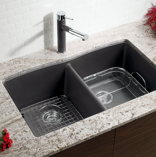 Blanco Diamond U 2 Double Bowl Silgranit Undermount Kitchen Sink