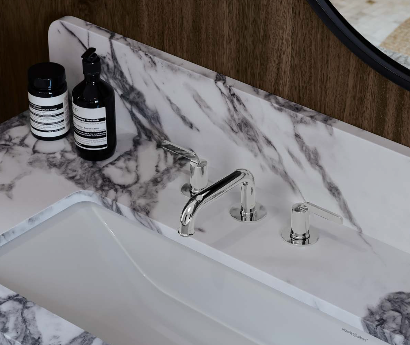 Riobel Authentica Widespread Lavatory Faucet With Low Spout & Push Drain 1.2 GPM