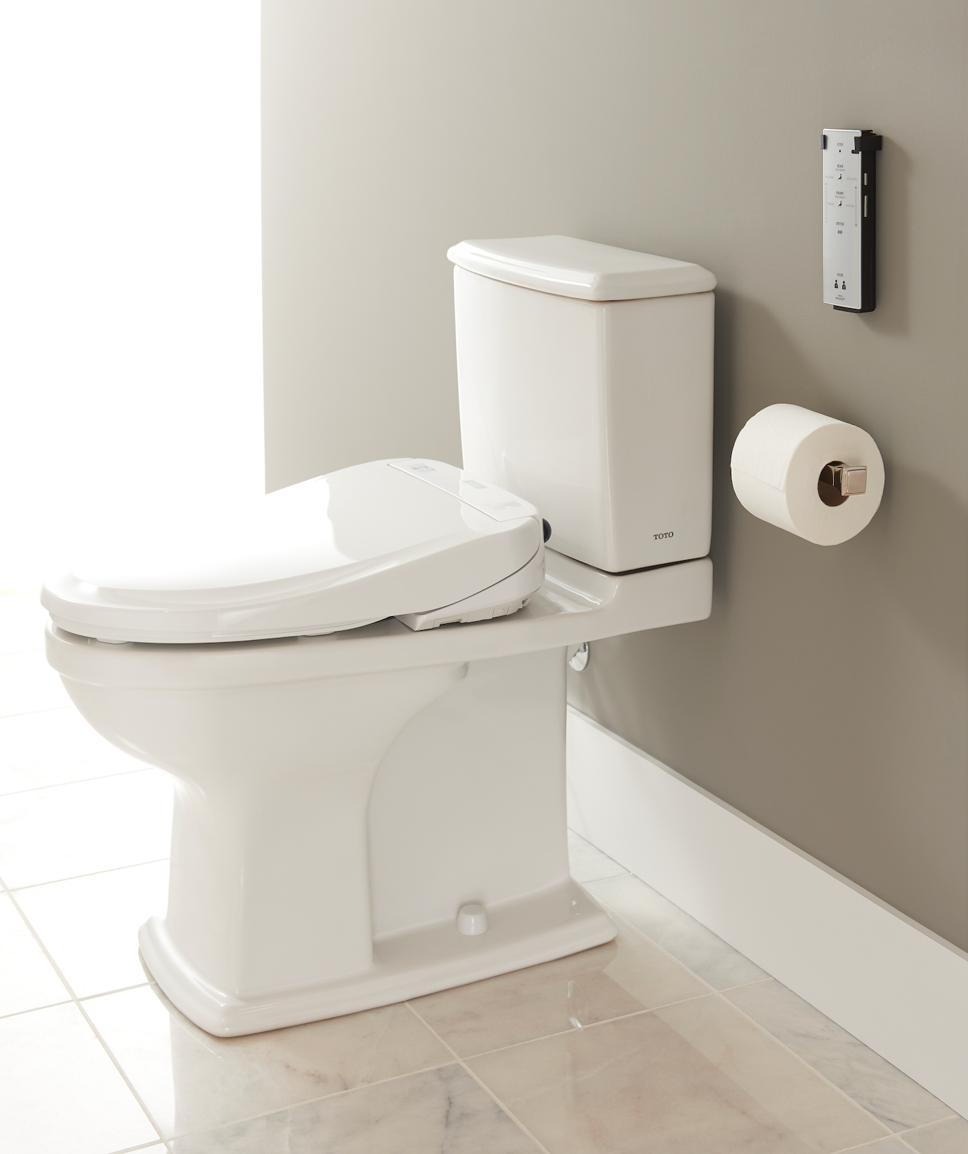 TOTO Connelly Two-Piece Toilet 1.28/0.8 GPF Elongated - Universal Height - Washlet+ Connection