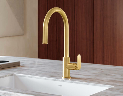 Riobel Arca Pull-Down Touchless Kitchen Faucet With C-Spout Dual Spray 1.5 GPM