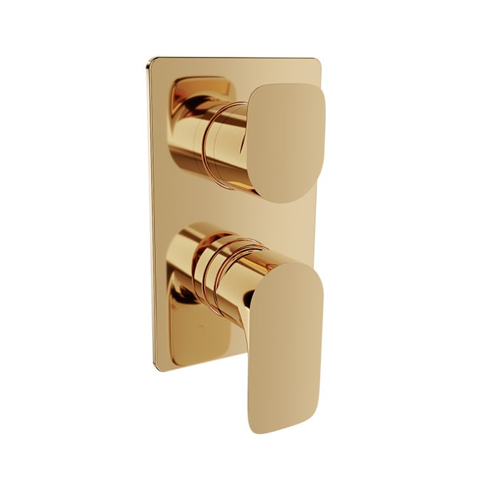 Baril Petite B04 PB Shower Control Valve Trim w/ 2-Way Diverter - Gold