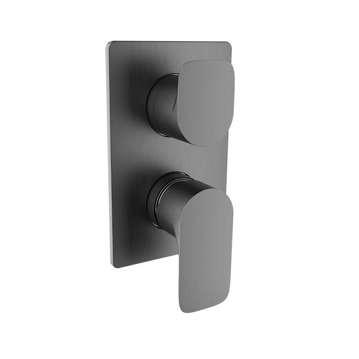 Baril Petite B04 PB Shower Control Valve Trim w/ 2-Way Diverter - Black Titanium