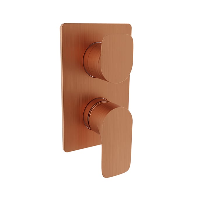 Baril Petite B04 PB Shower Control Valve Trim w/ 2-Way Diverter - Satin Copper