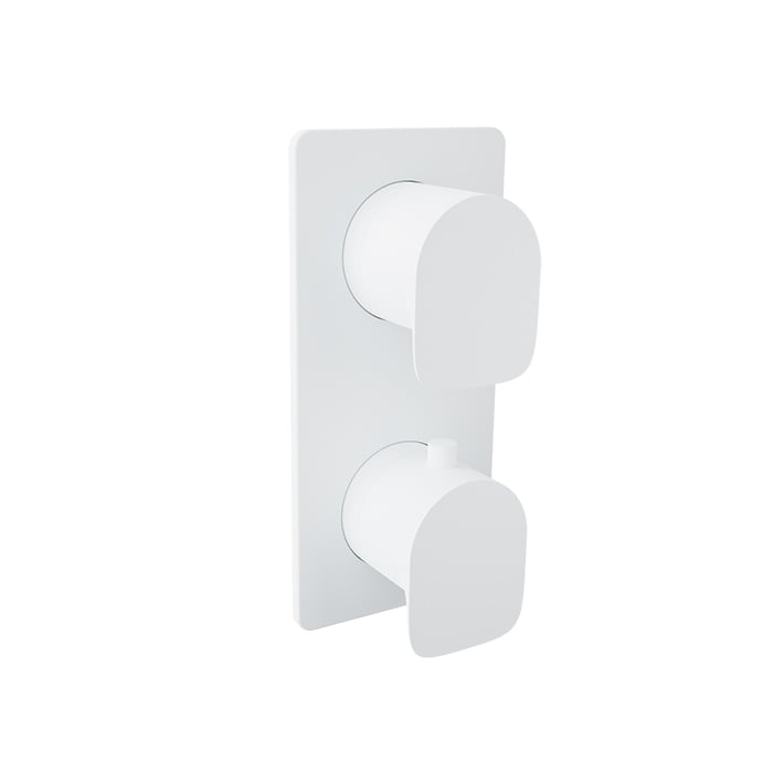 Baril Petite B04 Thermostatic PB Shower Valve Trim 1-Way Diverter - White
