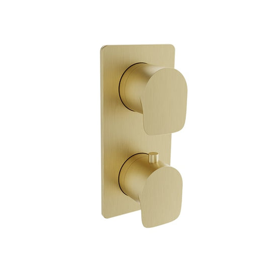 Baril Petite B04 Thermostatic PB Shower Valve Trim 1-Way Diverter - Satin Brass