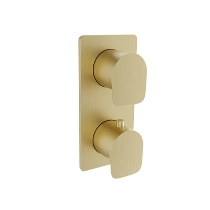Baril Petite B04 Thermostatic PB Shower Valve Trim 2-Way Diverter - Satin Brass