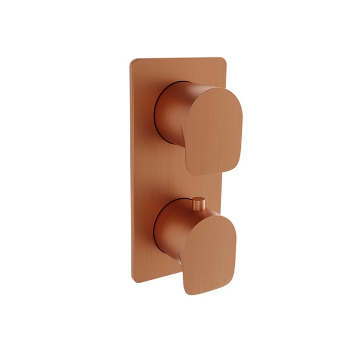 Baril Petite B04 Thermostatic PB Shower Valve Trim 2-Way Diverter - Satin Copper