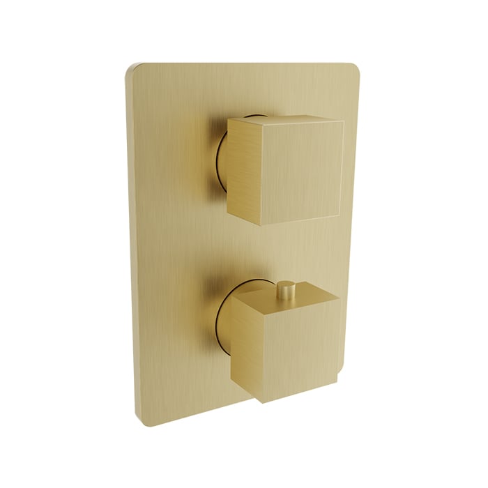 Baril Rec B05 Trim Only For Thermostatic Pressure-Balanced Shower Control Valve With 1-Way Diverter - Satin Brass