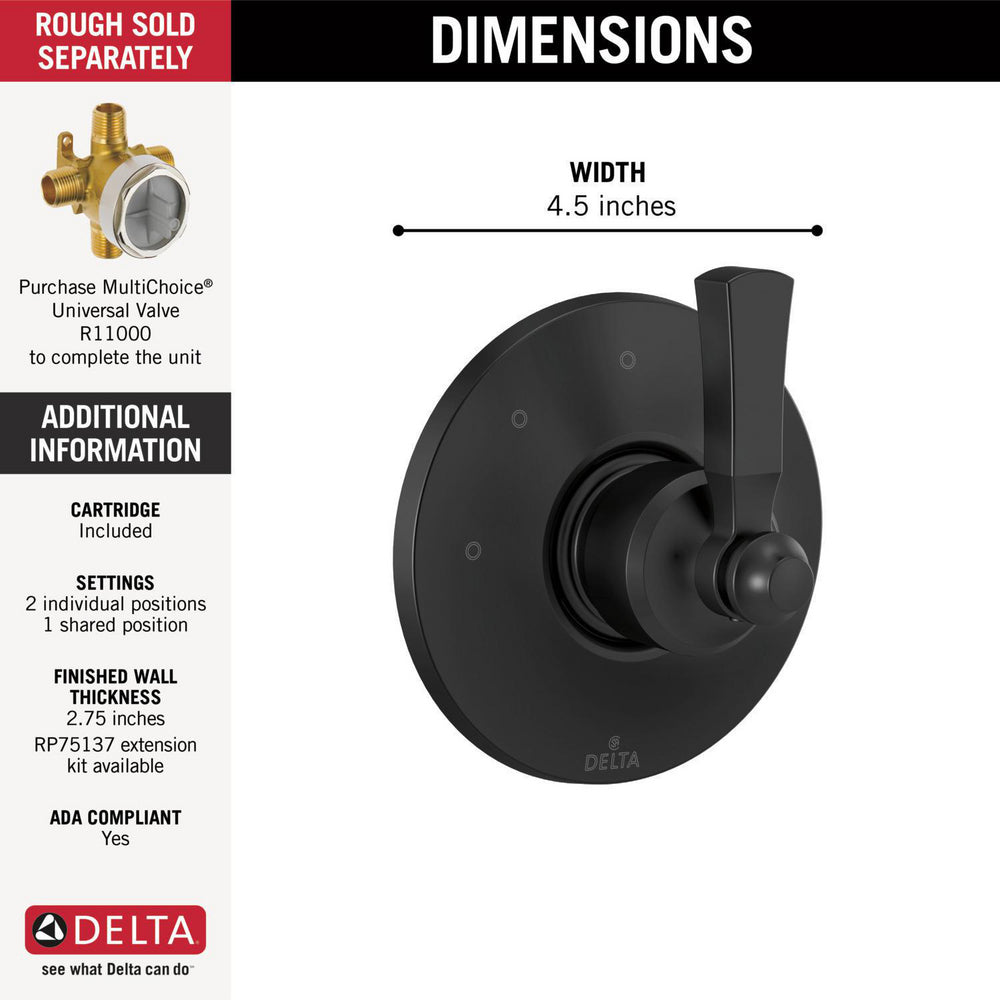 Delta Dorval 3 Setting Diverter Trim - T11856
