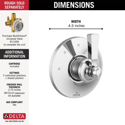 Delta Dorval 3 Setting Diverter Trim - T11856