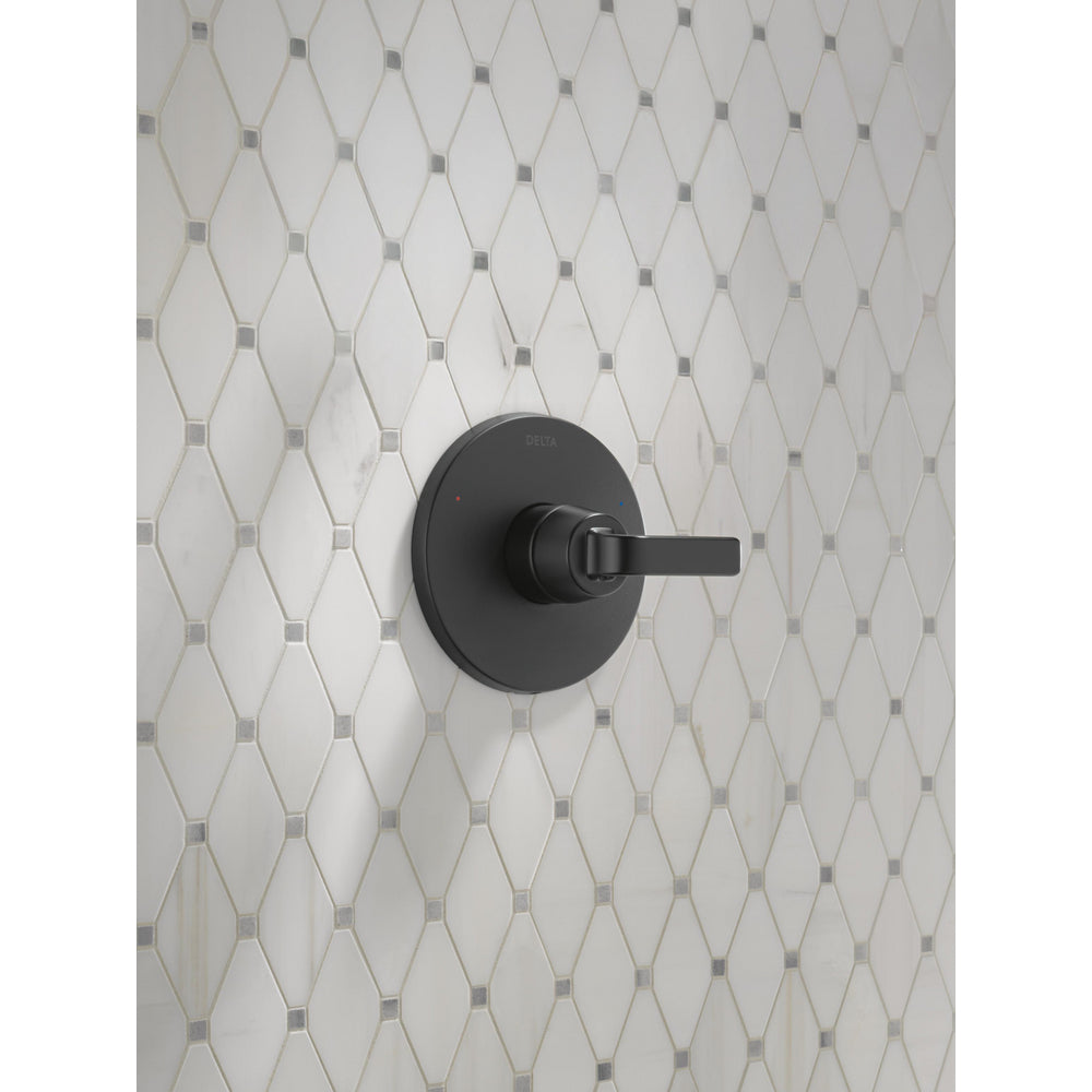 Delta T14062 Lineax Monitor valve only trim Matte Black - in context