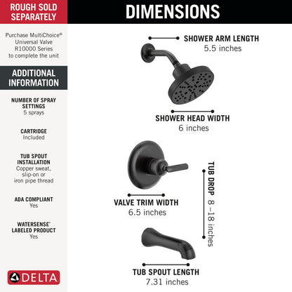 Delta T14445 - shower specs