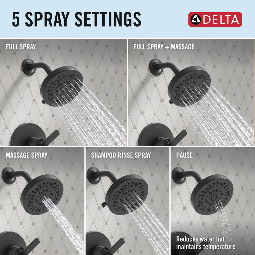 Delta T14462 spray settings infographic