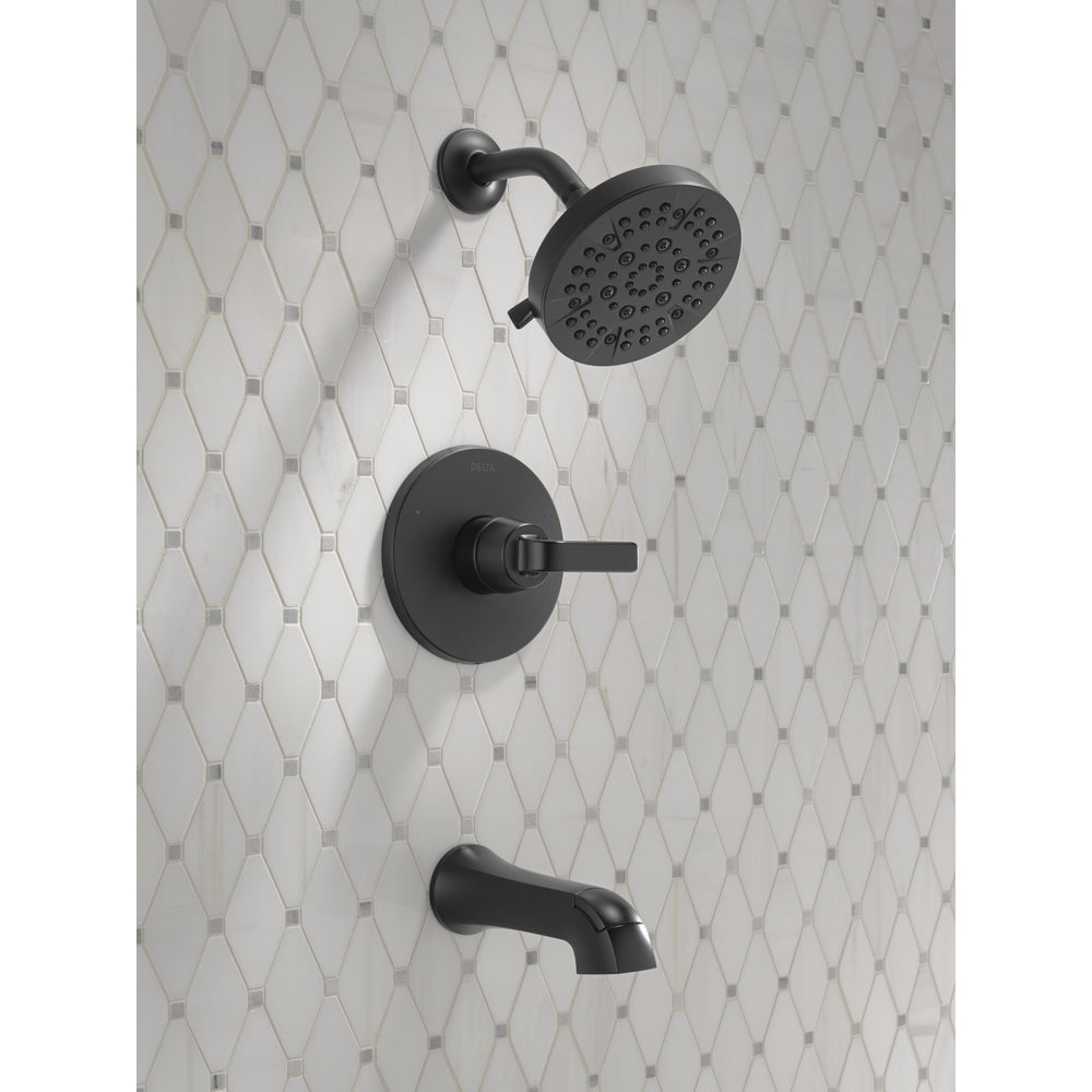 Delta T14462 Lineax Monitor tub & shower trim Matte Black - in context