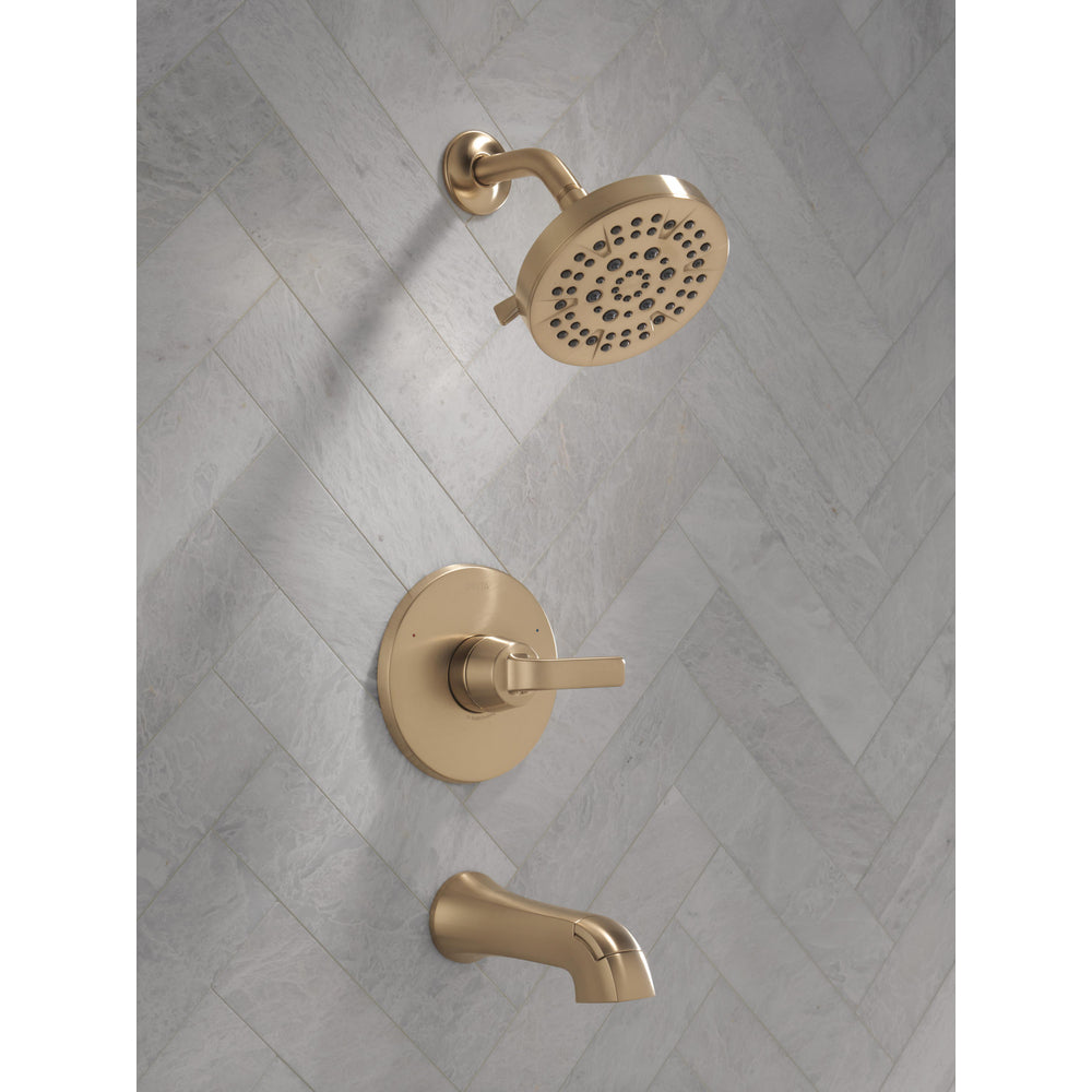 Delta T14462 Lineax Monitor tub & shower trim Champagne Bronze - in context