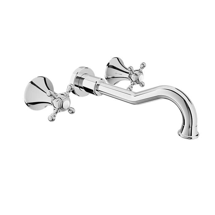 Baril Nautica B16 Two Handles Wall-Mounted Lavatory Faucet Trim, Drain Not Included - Polished Chrome