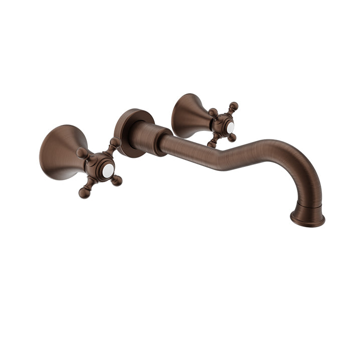 Baril Nautica B16 Two Handles Wall-Mounted Lavatory Faucet Trim, Drain Not Included - Venetian Bronze