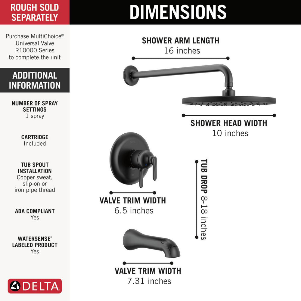 Delta T17445 - shower specs